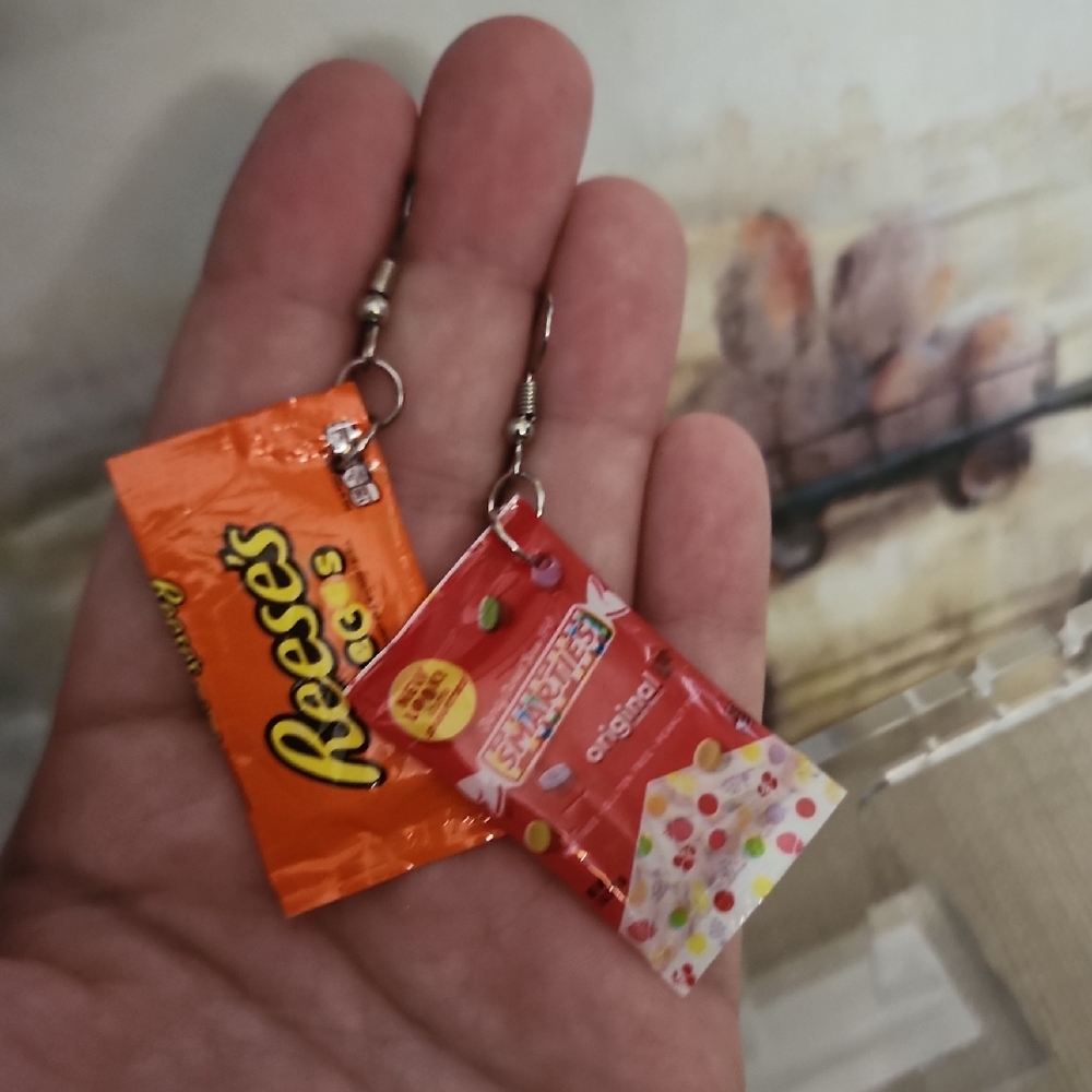 Reese's and Airheads Candy Wrapper Earrings